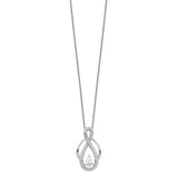 Sterling Silver & CZ Tear of Strength 18in Necklace-WBC-QSX195
