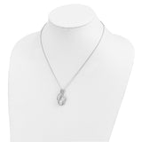Sterling Silver & CZ Tear of Strength 18in Necklace-WBC-QSX195