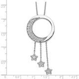 Sterling Silver & CZ I Promise You the Moon and Stars 18in Necklace-WBC-QSX210