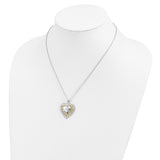 Sterling Silver & Gold-plated Mother 18in Heart Necklace-WBC-QSX251