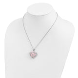 Sterling Silver & Rose Quartz Generous Heart 18in Necklace-WBC-QSX263