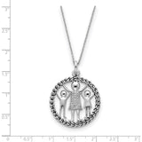 Sterling Silver Antiqued Knitted Together By Love 18in Necklace-WBC-QSX280