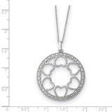 Sterling Silver CZ Fullness Of Blessings 18in Necklace-WBC-QSX291