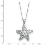 Sterling Silver CZ Make A Difference 18in Necklace-WBC-QSX318