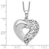 Sterling Silver Close To My Heart 18in Necklace-WBC-QSX334