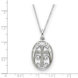 Sterling Silver CZ A Second Start 18in Necklace-WBC-QSX352