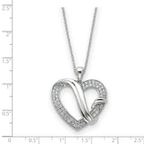 Sterling Silver CZ Forever Grateful 18in Necklace-WBC-QSX381