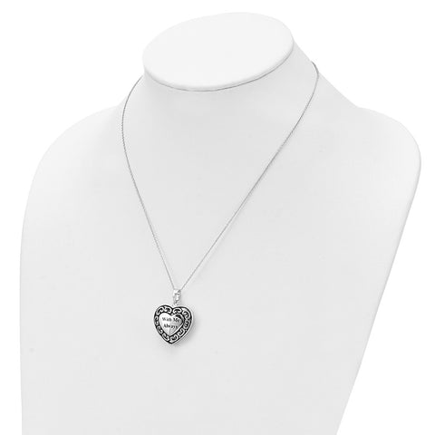 Sterling Silver With Me Always Ash Holder 18in Necklace-WBC-QSX423