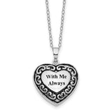 Sterling Silver With Me Always Ash Holder 18in Necklace-WBC-QSX423