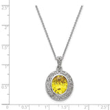 Sterling Silver CZ Old Friends Are Golden 18in Necklace-WBC-QSX450