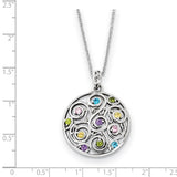 Sterling Silver CZ Kaleidoscope Of Wishes 18in Necklace-WBC-QSX462