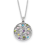 Sterling Silver CZ Kaleidoscope Of Wishes 18in Necklace-WBC-QSX462