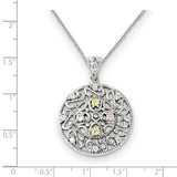 Sterling Silver CZ Bliss 18in Necklace-WBC-QSX474