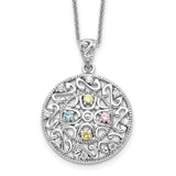 Sterling Silver CZ Bliss 18in Necklace-WBC-QSX474