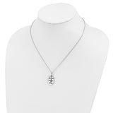Sterling Silver Antiqued CZ Prayer Changes Things 18in Cross Necklace-WBC-QSX515