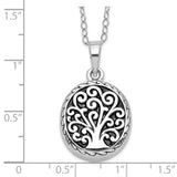 Sterling Silver Antiqued Tree of Life Ash Holder 18in Necklace-WBC-QSX537