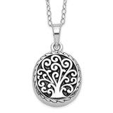 Sterling Silver Antiqued Tree of Life Ash Holder 18in Necklace-WBC-QSX537