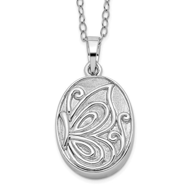 Sterling Silver Butterfly Ash Holder 18in Necklace-WBC-QSX538