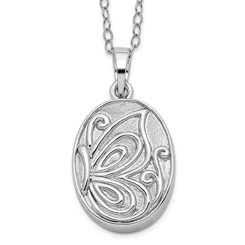 Sterling Silver Butterfly Ash Holder 18in Necklace-WBC-QSX538