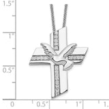 Sterling Silver CZ Confirmation Blessings 18in. Necklace-WBC-QSX554