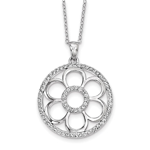 Sterling Silver CZ My Special Friend 18in. Necklace-WBC-QSX558