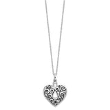 Sterling Silver Antiqued Grieving Heart Ash Holder 18in. Necklace-WBC-QSX573