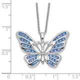 Sterling Silver Swarovski Crystal Never Give Up Butterfly18in Necklace-WBC-QSX613