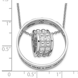 Sterling Silver CZ Antiqued Mother & Daughter 18in. Necklace-WBC-QSX622