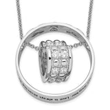 Sterling Silver CZ Antiqued Mother & Daughter 18in. Necklace-WBC-QSX622