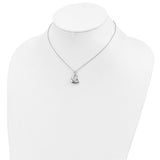 Sterling Silver CZ Explore Your World 14in. Necklace w/ 2in. ext-WBC-QSX647