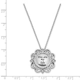 Sterling Silver CZ Antiqued You Are My Life 18in. Necklace-WBC-QSX652