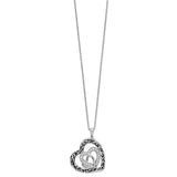 Sterling Silver CZ Antiqued My Blended Family 18in. Necklace-WBC-QSX655