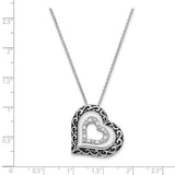 Sterling Silver CZ Antiqued Mother Of the Bride 18in. Necklace-WBC-QSX660