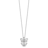Sterling Silver CZ Antiqued Angel, Heavenly Angel 18in. Necklace-WBC-QSX666
