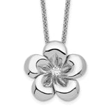 Sterling Silver CZ Be A Blessing 14in. Necklace w/ 2in. ext-WBC-QSX668