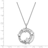 Sterling Silver CZ Antiqued Once In A Lifetime 18in. Necklace-WBC-QSX671