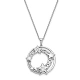 Sterling Silver CZ Antiqued Once In A Lifetime 18in. Necklace-WBC-QSX671