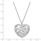 Sterling Silver CZ Antiqued Satin Finish She Is Beautiful 18in. Necklace-WBC-QSX682