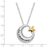 Sterling Silver Antiqued Gold-tone Accent Just A Dream Away 18in. Necklace-WBC-QSX686