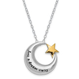 Sterling Silver Antiqued Gold-tone Accent Just A Dream Away 18in. Necklace-WBC-QSX686