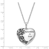 Sterling Silver Antiqued Remembered in Love Pet 18in. Necklace-WBC-QSX690