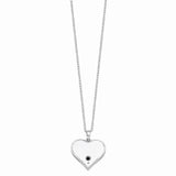 Sterling Silver Antiqued Black Paw In Heart Ash Holder 18in. Necklace-WBC-QSX697