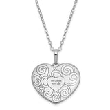 Sterling Silver Antiqued In My Heart 18in. Necklace-WBC-QSX698