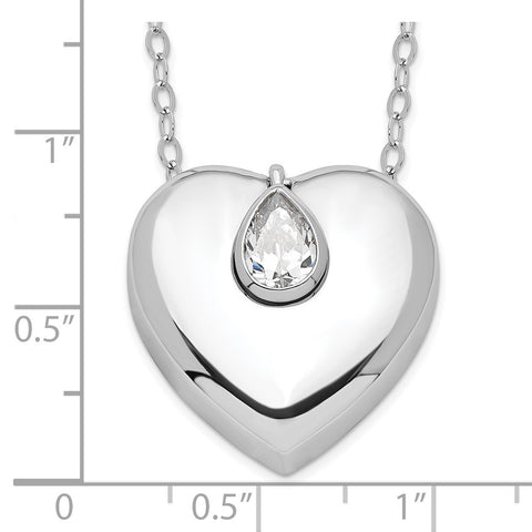 Sterling Silver CZ Missing You Ash Holder 18in. Necklace-WBC-QSX702