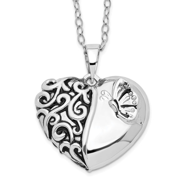 Sterling Silver Antiqued One More Day Ash Holder 18in. Necklace-WBC-QSX703