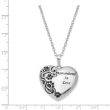 Sterling Silver Antiqued Pet Ash Holder 18in. Necklace-WBC-QSX704