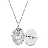 Sterling Silver CZ Antiqued MOTHER I Love You More 18in. Necklace-WBC-QSX712