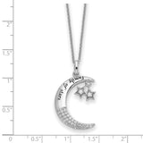 Sterling Silver CZ Antiqued Family Of Stars 18in Necklace-WBC-QSX713