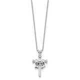 Sterling Silver Antiqued IBTJ Cross 22in Necklace-WBC-QSX724