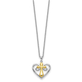 Sterling Silver and Gold-Tone Heart of Jesus 18in Necklace-WBC-QSX729